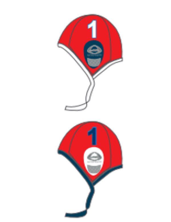 Waterpolo cap set rood. 2 caps